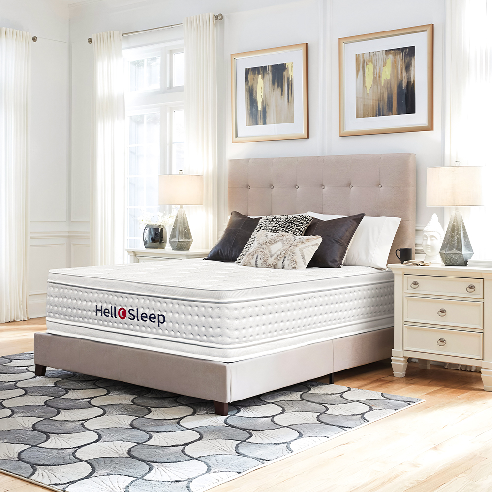 Hellosleep 38cm White Sprung Mattress